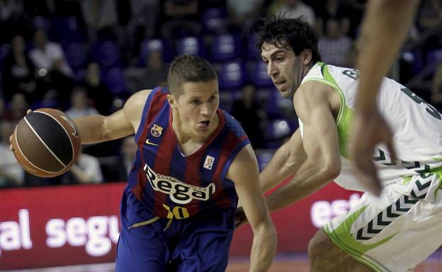 El base esloveno Jaka Lakovic durante su etapa en el Barcelona.
