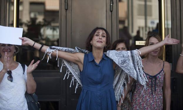 Juana Rivas, a su salida del juzgado.