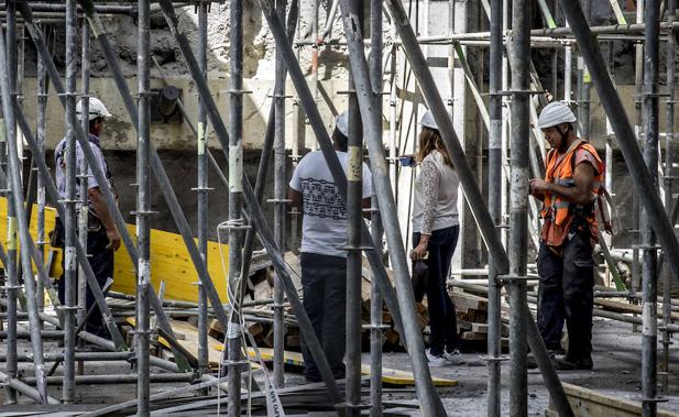 Imagen del andamio en el que se ha producido el accidente.
