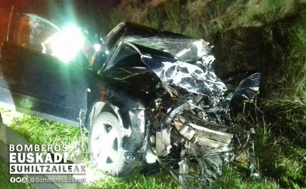 Estado en el que ha quedado uno de los vehículos implicados en el accidente.