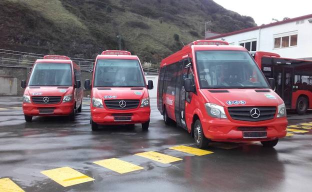 Las tres nuevas unidades de Bilbobus./