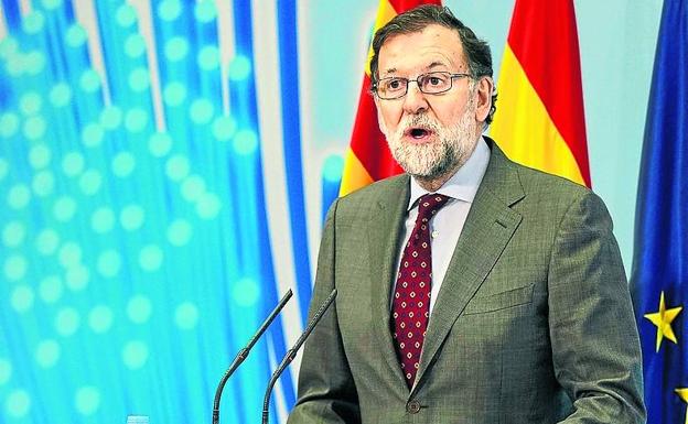 Rajoy, ayer en Teruel durante la presentación del Plan 300x100./EFE