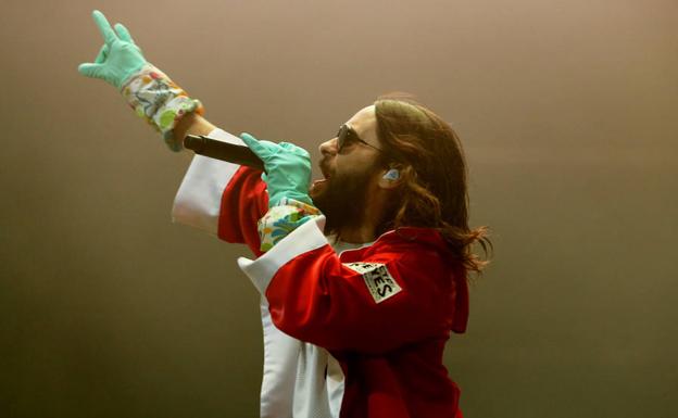 Jared Leto durante el concierto de anoche en el BEC./Pedro Urresti