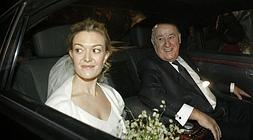 Amancio Ortega con Marta el día de la boda./
