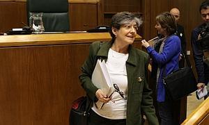 Laura Mintegi, portavoz de EH Bildu, hoy en la Cámara vasca. / Blanca Castillo/