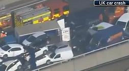 Imagen de los vehículos accidentados desde un helicóptero./ Youtube/