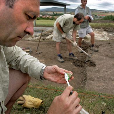 YACIMIENTO. Los arqueólogos excavan en el asentamiento alavés de Iruña-Veleia. / NURIA GONZÁLEZ/