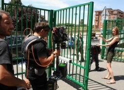 El instituto Juan Antonio Zunzunegui acogió el primer día de grabación./