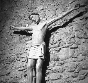 El Cristo imberbe ubicado en la parroquia de Azitain. ::
M. E./