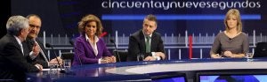 Iñigo Urkullu participó la noche del miércoles en el programa de Televisión Española '59 segundos', en el que también estuvo Ana Botella. :: EFE/