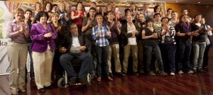 Los candidatos de Bildu para las Juntas de Guipúzcoa y la alcaldía de San Sebastián. :: LUIS MICHELENA/