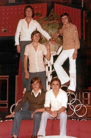 Los cinco músicos fundadores, en la sala Managua de Nájera. ::
E. C./