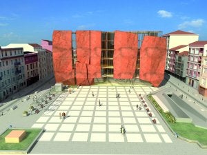 La fachada de la futura casa de cultura evocará a los acantilados de Getxo. ::
E. C./