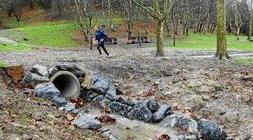 Obras de canalización en Gorostiza./ P. Urresti/
