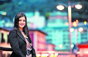 Ylenia Baglietto se muestra ilusionada por actuar por primera vez en Eibar, su localidad de origen. ::
FÉLIX MORQUECHO/