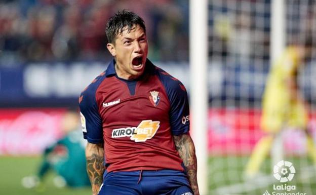 El Chimy Ávila celebra un gol con Osasuna. /LALIGA