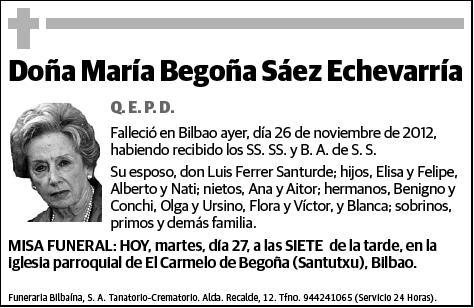 SAEZ ECHEVARRIA,MARIA BEGOÑA