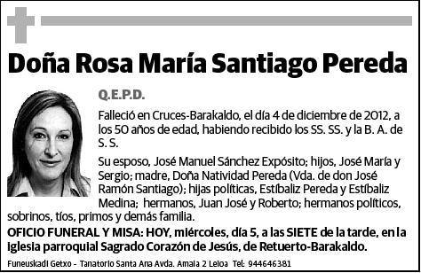 SANTIAGO PEREDA,ROSA MARIA