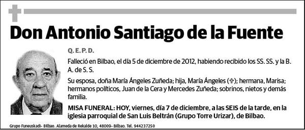 SANTIAGO DE LA FUENTE,ANTONIO
