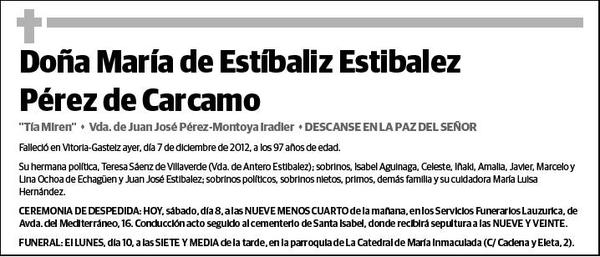 ESTIBALEZ PEREZ DE CARCAMO,MARIA DE ESTIBALIZ