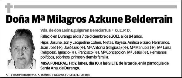 AZKUNE BELDERRAIN,Mª MILAGROS