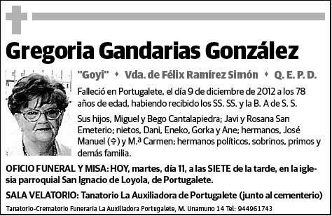 GANDARIAS GONZALEZ,GREGORIA