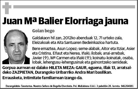 BALIER ELORRIAGA,JUAN Mª