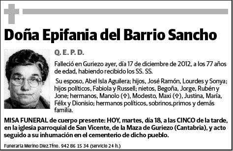 DEL BARRIO SANCHO,EPIFANIA