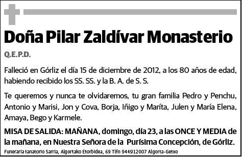 ZALDIVAR MONASTERIO,PILAR