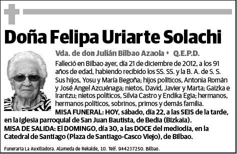 URIARTE SOLACHI,FELIPA
