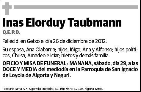 ELORDUY TAUBMANN,INAS