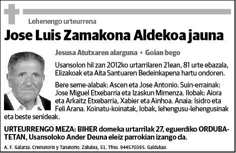 ZAMAKONA ALDEKOA,JOSE LUIS