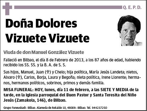VIZUETE VIZUETE,DOLORES