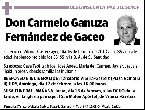 GANUZA FERNANDEZ DE GACEO,CARMELO