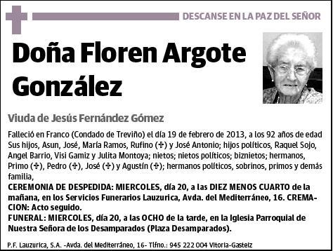 ARGOTE GONZALEZ,FLOREN