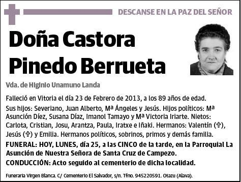 PINEDO BERRUETA,CASTORA