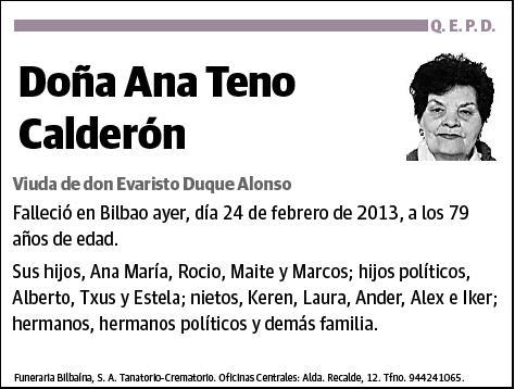 TENO CALDERON,ANA