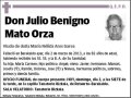 MATO ORZA,JULIO BENIGNO