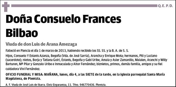 FRANCES BILBAO,CONSUELO