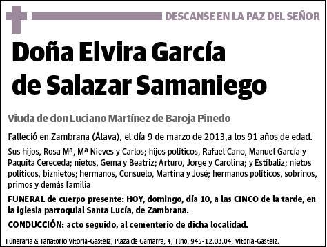 GARCIA DE SALAZAR SAMANIEGO,ELVIRA