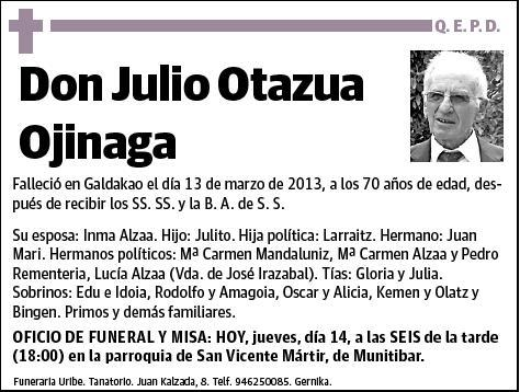 OTAZUA OJINAGA,JULIO