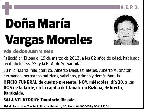 VARGAS MORALES,MARIA