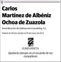 MARTINEZ DE ALBENIZ OCHOA DE ZUAZOLA,CARLOS