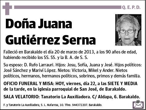 GUTIERREZ SERNA,JUANA