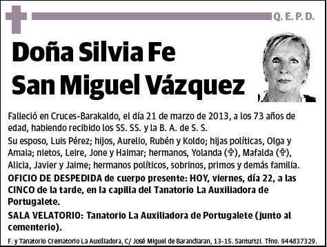 SAN MIGUEL VAQUEZ,SILVIA FE