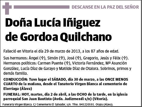 IÑIGUEZ DE GORDOA QUILCHANO,LUCIA