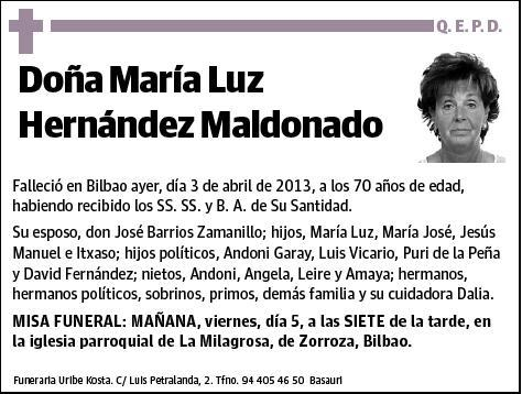 HERNANDEZ MALDONADO,MARIA LUZ
