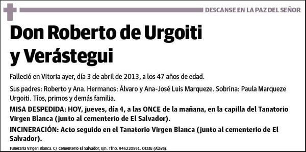 DE URGOITI Y VERASTEGUI,ROBERTO