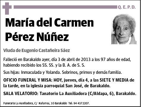 PEREZ NUÑEZ,MARIA DEL CARMEN