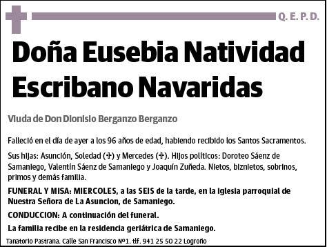 ESCRIBANO NAVARIDAS,EUSEBIA NATIVIDAD